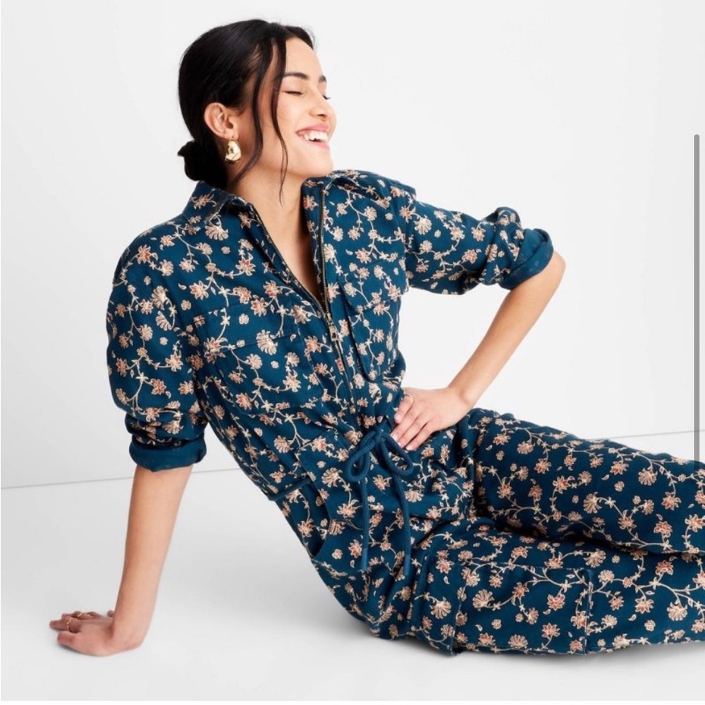 Floral Blue Jumpsuit